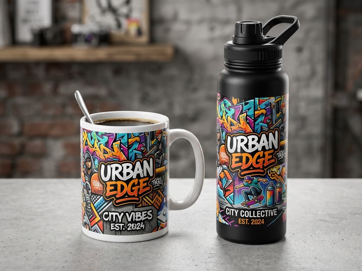 Tazas personalizadas y tomatodos de merchandising sublimados en Lima