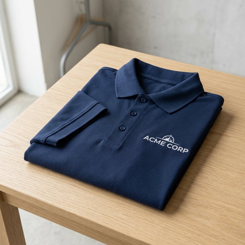 Polo Piqué Camisero Corporativo con Bordado y DTF - Vista 1