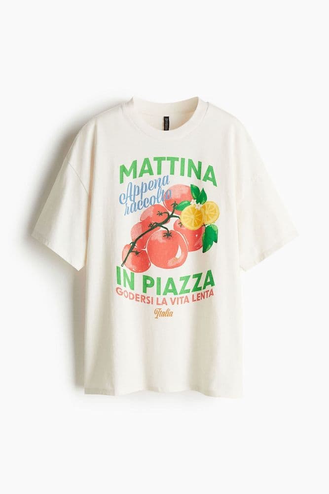 Polo oversize estampado Mattina in piazza - 0