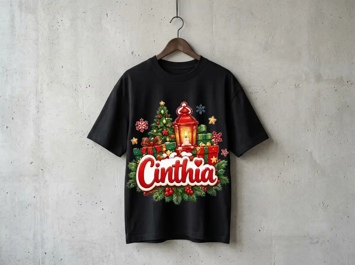 Polo negro en perchero con estampado DTF personalizado a todo color y textura 300 DPI